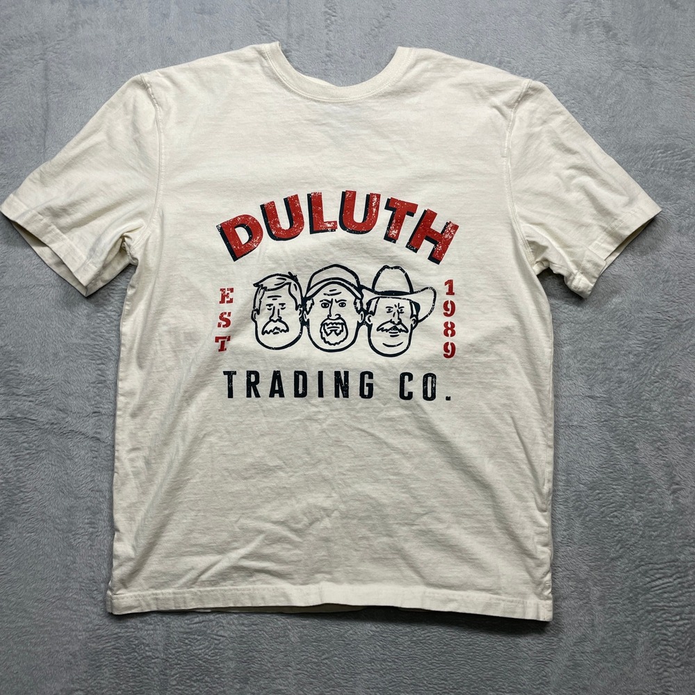 Duluth Trading Co Graphic T-Shirt Men Medium Cream Longtail T